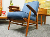 Mid Century Danish Scandart Vintage Retro Teak Lounge Easy Arm Chair - erfmann-vintage