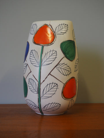 Mid century Vintage 1950s SMF Schramberg Vase with Tulip Pigalle Pattern West Germany - erfmann-vintage