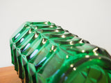 Mid Century Retro Green Glass Folding Waterfall Vase - erfmann-vintage