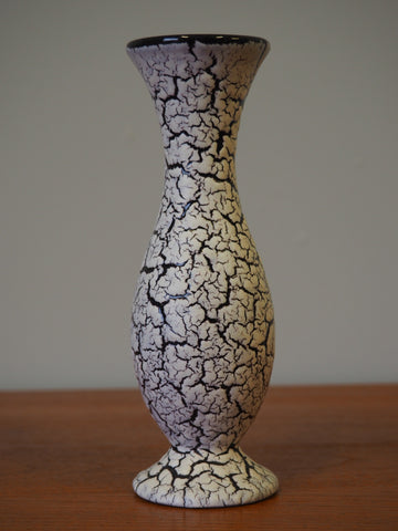 Mid Century Single Stem 1960'S Jasba Gourd Shaped Crackle Glaze Vase - erfmann-vintage