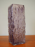 Mid Century Ravenshead Purple Bark Glass Vase Whitefriars Style - erfmann-vintage