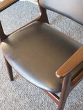 Mid Century Danish Single Office Chair Rosewood & Leather Erik Buch Style - erfmann-vintage
