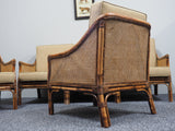 Mid Century Rare Bamboo, Rattan and Cane Three Piece Suite Suberb Quality - erfmann-vintage