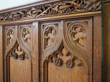 19th Century Large Oak Church Panels Beautifully Carved Set of 4 with 2 'End' Panels - erfmann-vintage