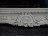 Very Large Ornate NeoClassical Moulded Carved Framed White Mirror - erfmann-vintage