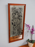 Vintage Moet & Chandon Champagne Advertising Mirror Oak Frame Screen Printed In England By Aspell, Saggers And Co 1970'S - erfmann-vintage