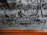 Vintage Moet & Chandon Champagne Advertising Mirror Oak Frame Screen Printed In England By Aspell, Saggers And Co 1970'S - erfmann-vintage