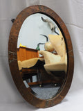 Arts & Crafts Hammered Copper Framed Oval Mirror - erfmann-vintage