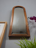 Antique Church Oblong Shaped Small Wall Mirror Mahogany Frame - erfmann-vintage