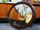 Antique Mahogany Framed Large Oval Mirror - erfmann-vintage