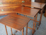 Edwardian Mahogany Nest of Tables with Elegant Spindle Legs - erfmann-vintage