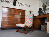 1880s Victorian Mahogany Sleigh Chair / Nursing Chair - erfmann-vintage
