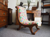 1880s Victorian Mahogany Sleigh Chair / Nursing Chair - erfmann-vintage