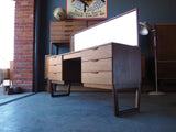 Mid Century Teak Veneer Europa Furniture Dressing Table with Mirror (could be converted into a Desk) - erfmann-vintage