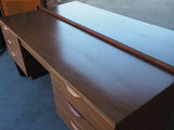 Mid Century Teak Veneer Europa Furniture Dressing Table with Mirror (could be converted into a Desk) - erfmann-vintage