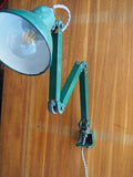 Industrial Enamel and Metal Angle Desk Lamp with Clip PAT Tested - erfmann-vintage