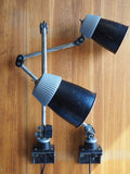 Industrial Desk Lamps PAIR OF Grey Metal Angle Fully PAT Tested - erfmann-vintage