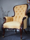 Antique Victorian Armchair Rosewood Frame Double Piped 1860s-70s - erfmann-vintage