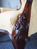 Antique Victorian Armchair Rosewood Frame Double Piped 1860s-70s - erfmann-vintage