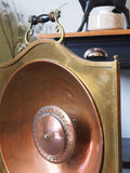 Antique Arts & Crafts Brass & Copper Fire Screen - erfmann-vintage