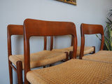 Danish Niels Moller Dining Chairs for Møllers Møbelfabrik Set of 4 Model no.75 - erfmann-vintage