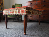 Antique 'Kilim Rug' Footstool/Coffee Table with Mahogany Legs - erfmann-vintage