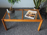 Oriental Style Bamboo & Glass Coffee Table by Titchmarsh & Goodwin - erfmann-vintage