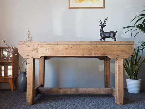 Rustic Shabby Chic Pine Workbench/ Kitchen Dining Table - erfmann-vintage