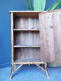 Antique Bamboo Cabinet Cupboard Rattan Wicker