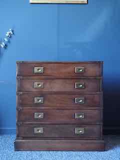 Antique Military Campaign Chest Drawers Small Rare Beautiful 