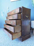 Antique Military Campaign Chest of Drawers Small Rare Beautiful