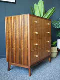 Mid Century Vintage Morris Of Glasgow Walnut Chest of Drawers