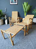 Mid Century Vintage Retro BOHWARD Steamer Deck Chairs 1970s Rattan Wicker Bamboo