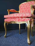 Pair of Louis XV Style Gilt Open Armchairs Originally Supplied by Harrods
