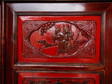 Antique Oriental Chinese Wedding Cabinet Red Decorative Storage - erfmann-vintage