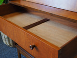 Vintage Mid Century Writing Bureau Desk in Teak - erfmann-vintage