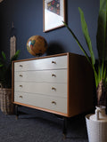 Vintage Mid Century E Gomme for G-Plan White Chest of Drawers - erfmann-vintage