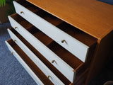 Vintage Mid Century E Gomme for G-Plan White Chest of Drawers - erfmann-vintage