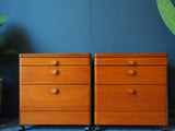 Mid Century Vintage STAG Bedside Cabinets Tables in Teak - erfmann-vintage