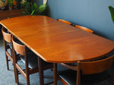 Mid Century Polish Dining Table Chair Set by Edmund Homa for GFM - erfmann-vintage