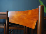 Mid Century Polish Dining Table Chair Set by Edmund Homa for GFM - erfmann-vintage
