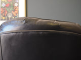 Chesterfield Style Leather Armchair & Footstool by Hancock & Moore - erfmann-vintage