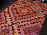 Original Antique Afghan Kilim Rug Covered Footstool - erfmann-vintage