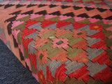 Original Antique Afghan Kilim Rug Covered Footstool - erfmann-vintage