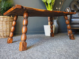 19th Century Solid Burr-Oak Side Table / Coffee Table - erfmann-vintage