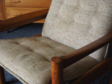 Danish Modern Domino Mobler Teak Small Chair Beige - erfmann-vintage