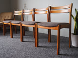 Mid Century Danish Dining Chairs in Teak & Reupholstered Fabric - erfmann-vintage