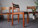 Mid Century Danish Dining Chairs in Teak & Reupholstered Fabric - erfmann-vintage