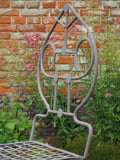 Vintage Wrought Iron Folding Garden Chairs with Tear Drop Shape Four in Set - erfmann-vintage