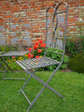 Vintage Wrought Iron Folding Garden Chairs with Animals Depicted Four in Set - erfmann-vintage